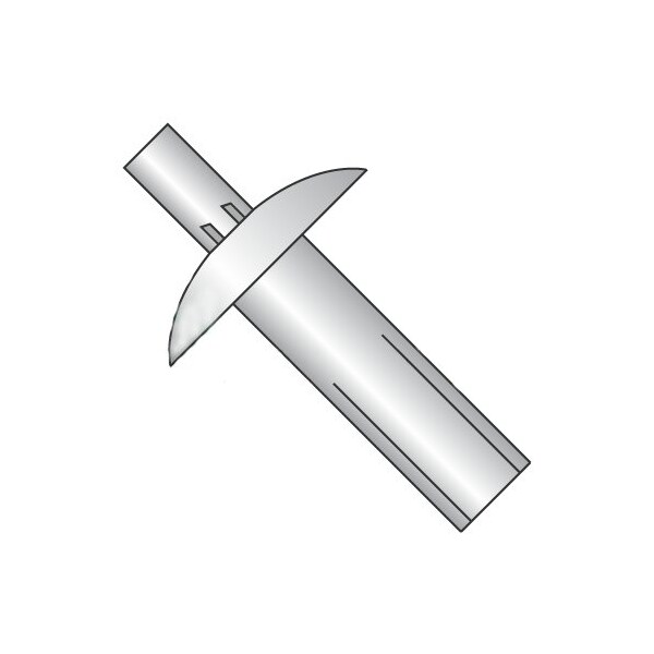 Newport Fasteners Drive Pin Rivet, Brazier Head, 3/16 in Dia., 13/16 in L, Aluminum Body, 1000 PK 444529 - main